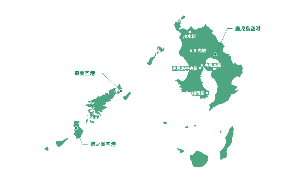 鹿児島県レンタカー人気エリア