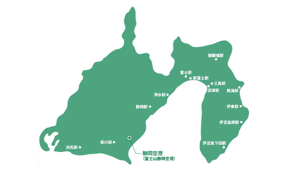 静岡県レンタカー人気エリア